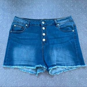 URBAN PLANET Button Front High-Waist Denim Short